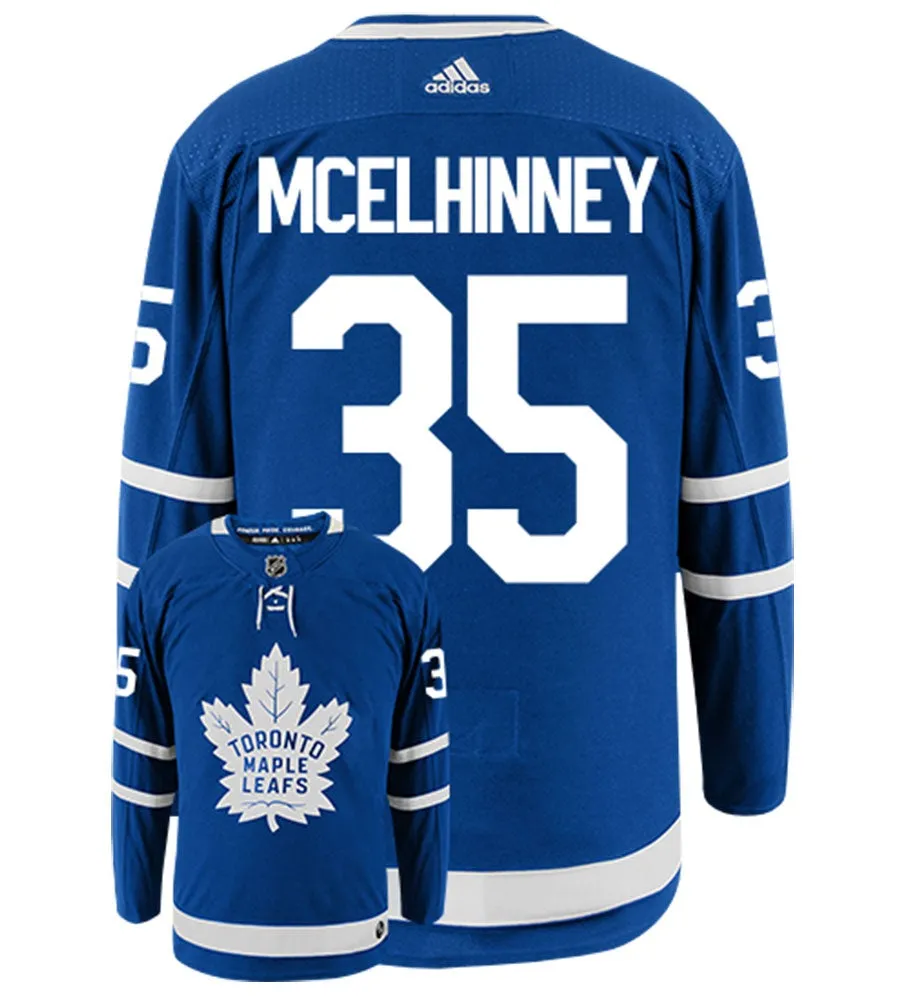 Curtis McElhinney Toronto Maple Leafs Adidas Authentic Home NHL Hockey Jersey     