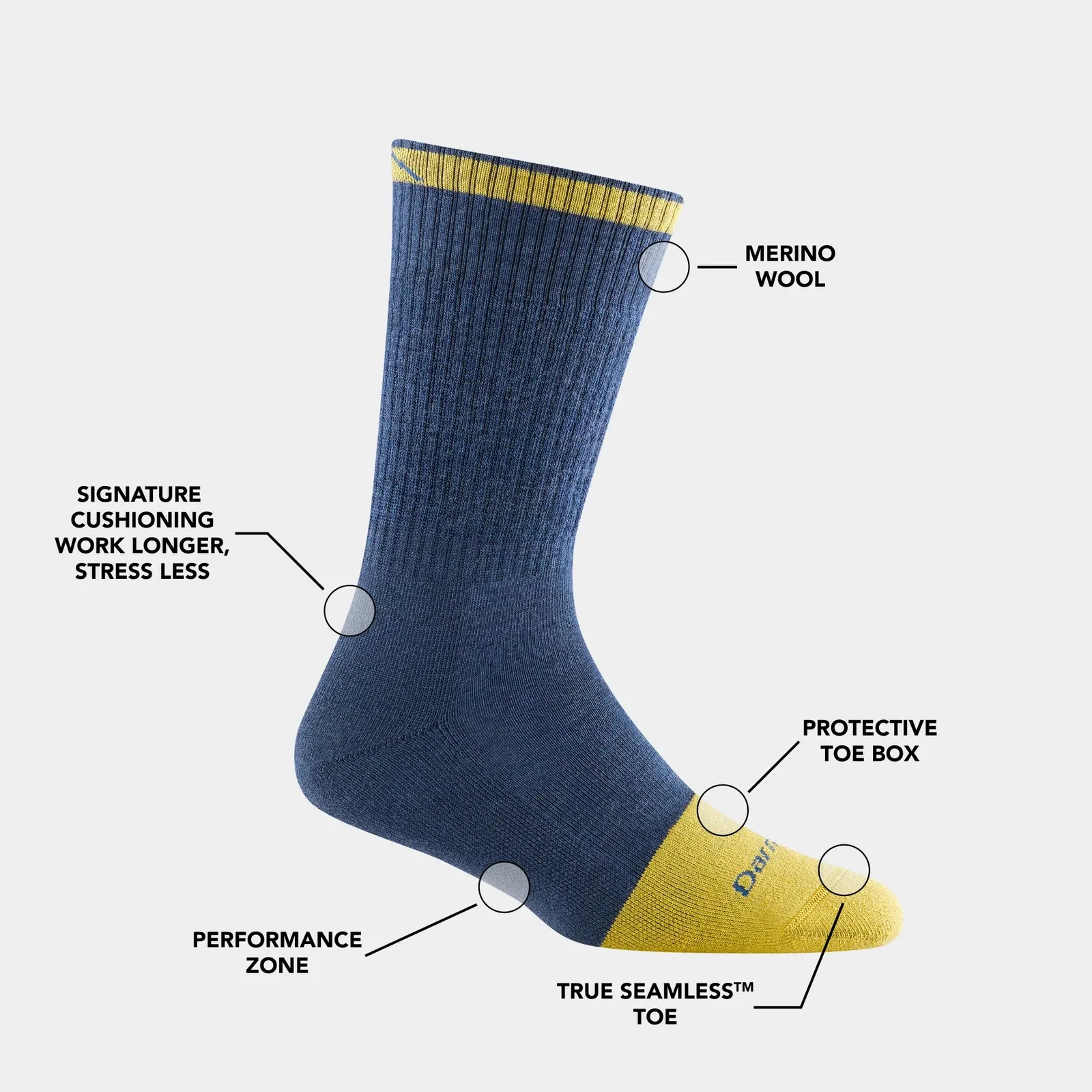 Darn Tough Women's Steely Boot Midweight Work Socks 