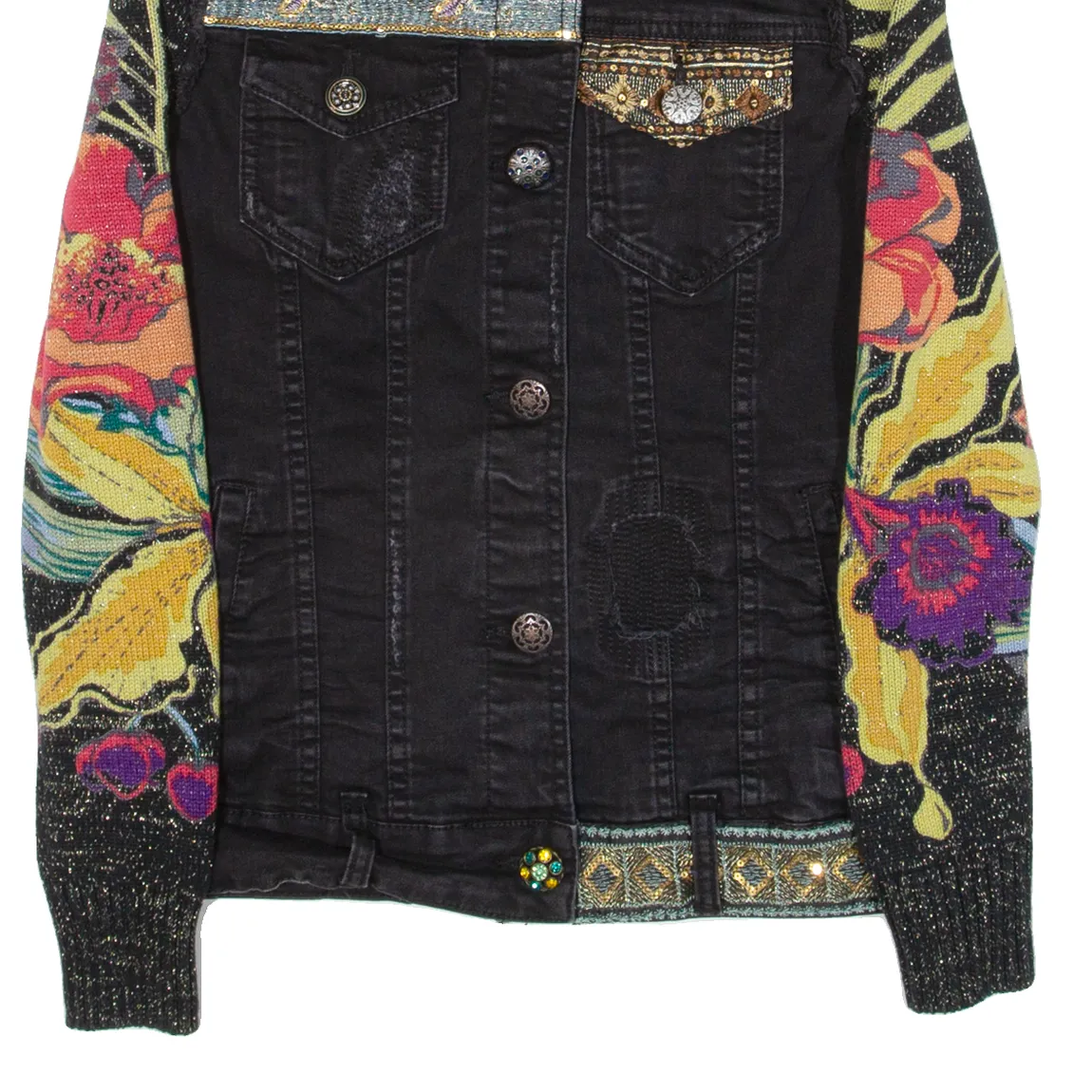 DESIGUAL Womens Denim Jacket Black S