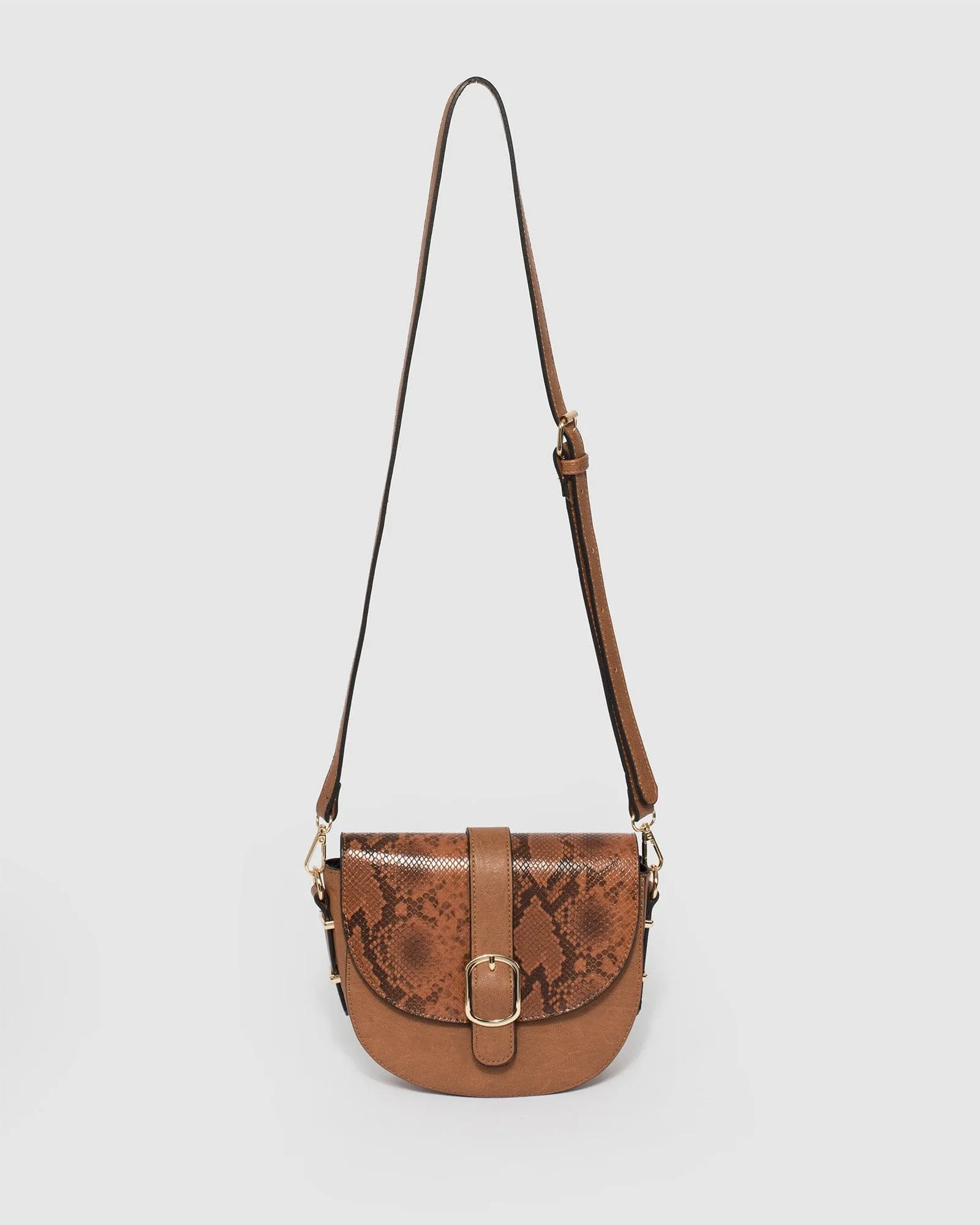 Dhana Buckle Tan Crossbody Bag