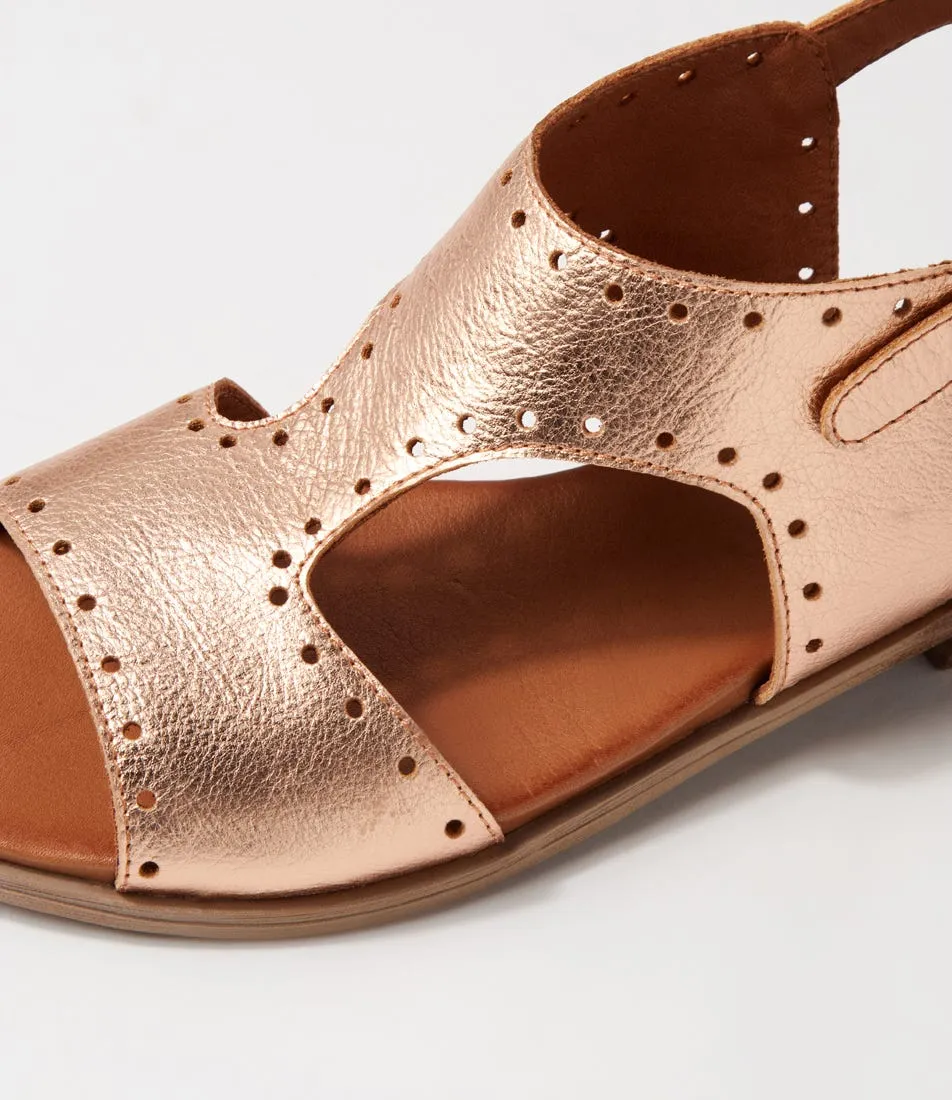 DIANA FERRARI Bija Rose Gold Leather Sandals