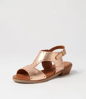 DIANA FERRARI Bija Rose Gold Leather Sandals