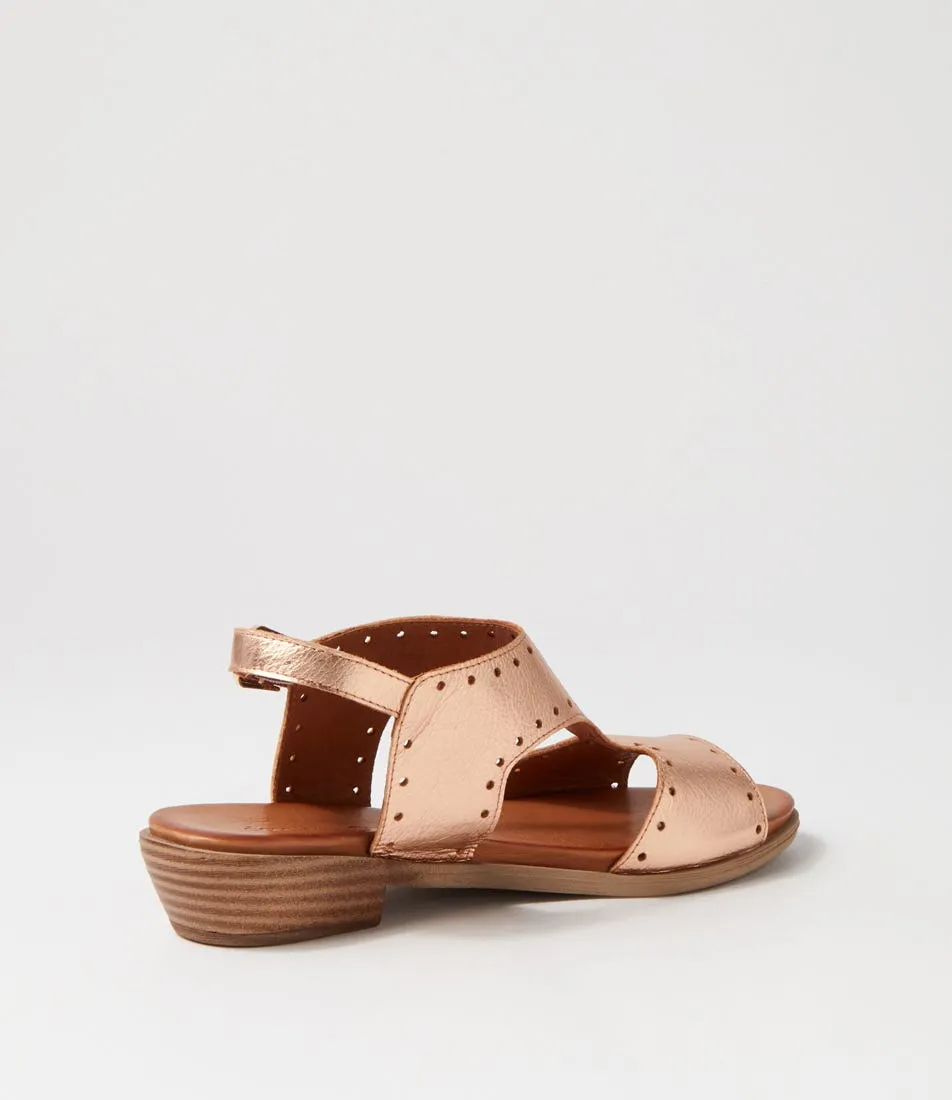 DIANA FERRARI Bija Rose Gold Leather Sandals