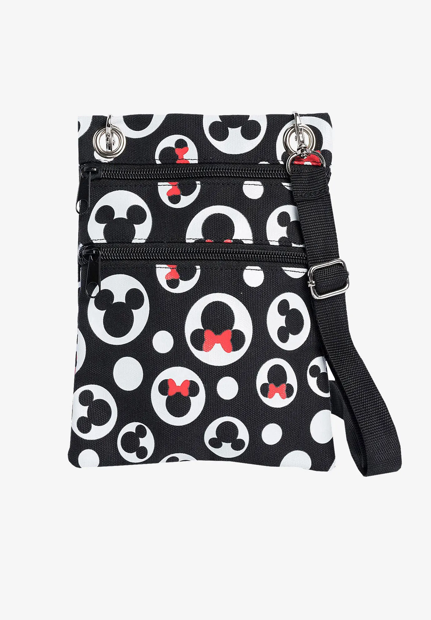 Disney Mickey & Minnie Mouse Passport Bag All-Over Print Travel Crossbody Purse