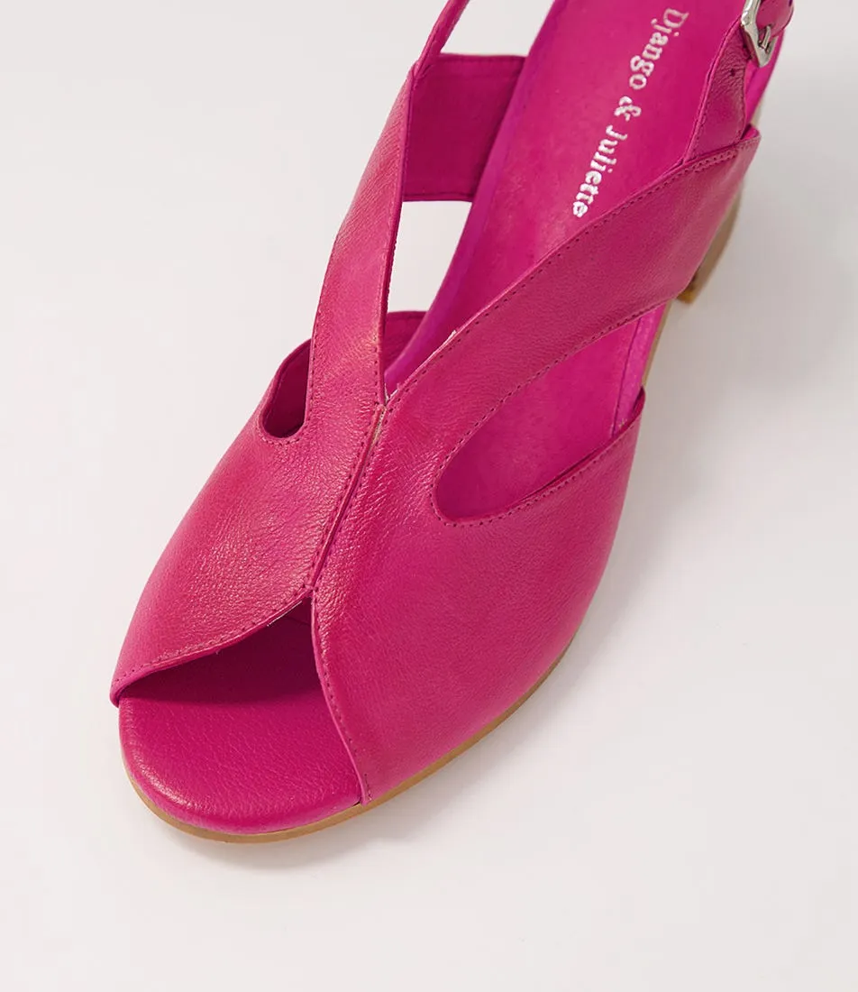 DJANGO & JULIETTE Bubba Fuchsia Leather Sandals