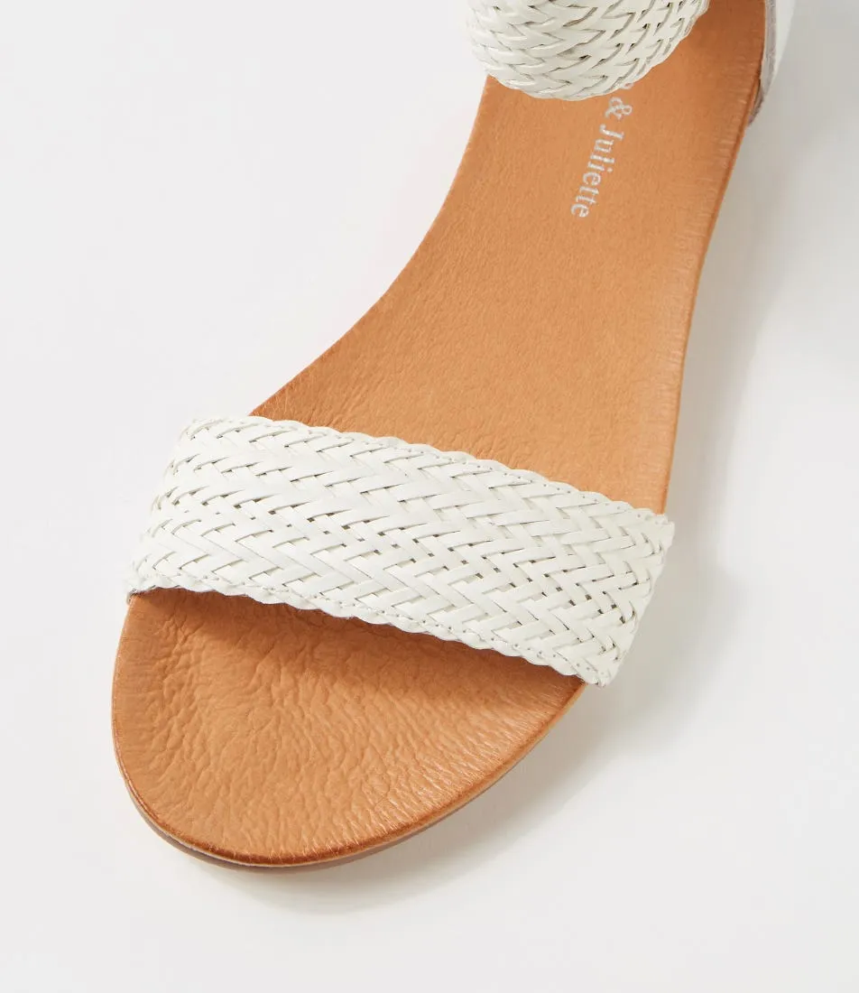 DJANGO & JULIETTE Jellan White Weave Leather Sandals