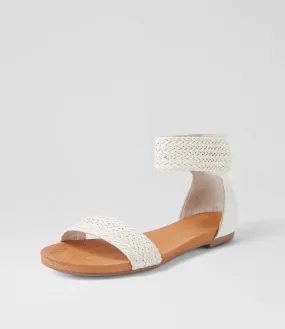 DJANGO & JULIETTE Jellan White Weave Leather Sandals