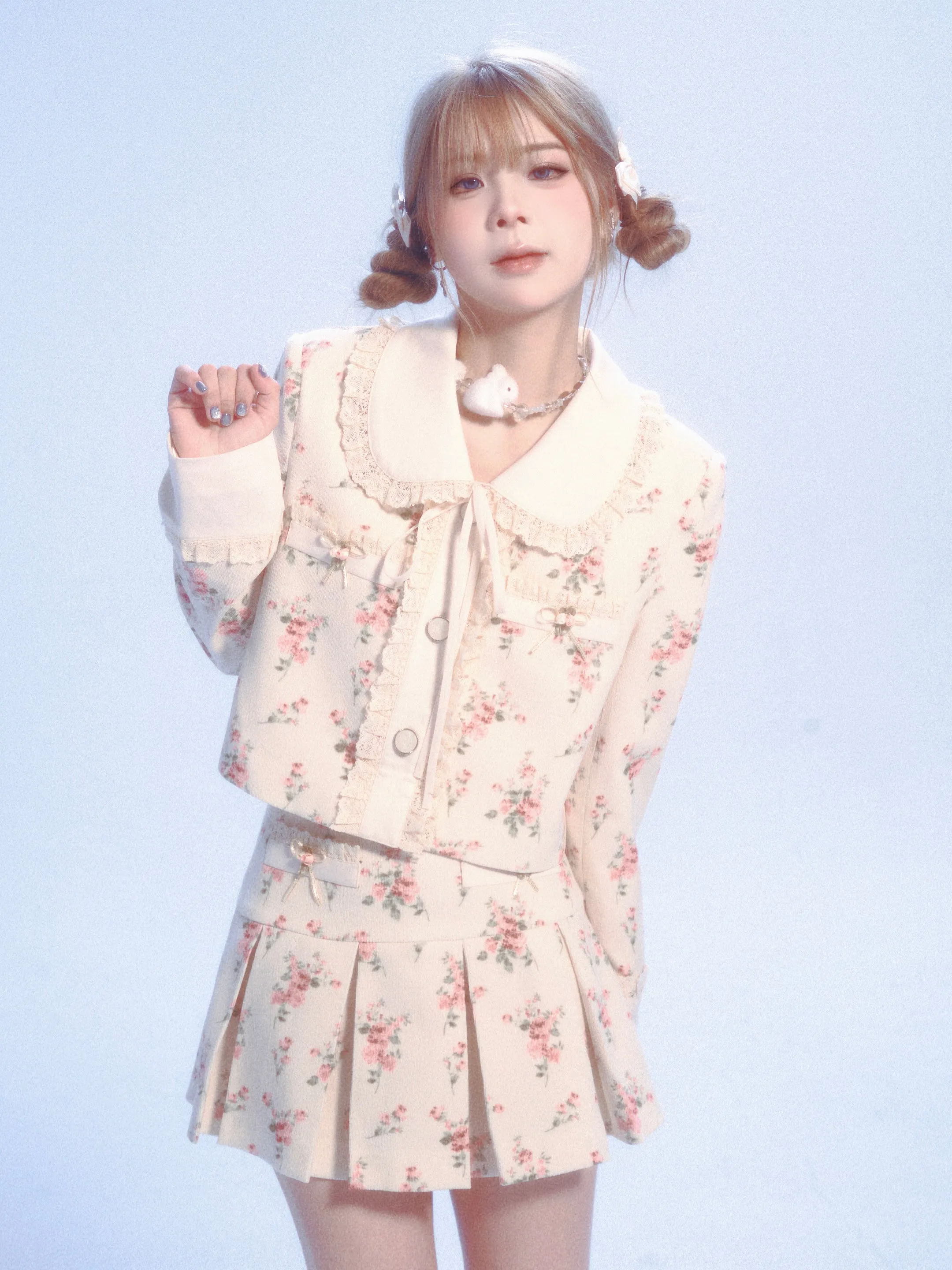 Doll Collar Lace Floral Jacket