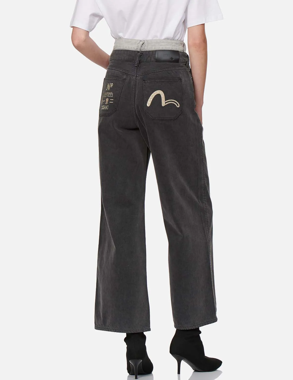 Double Waistband Wide Leg Jeans