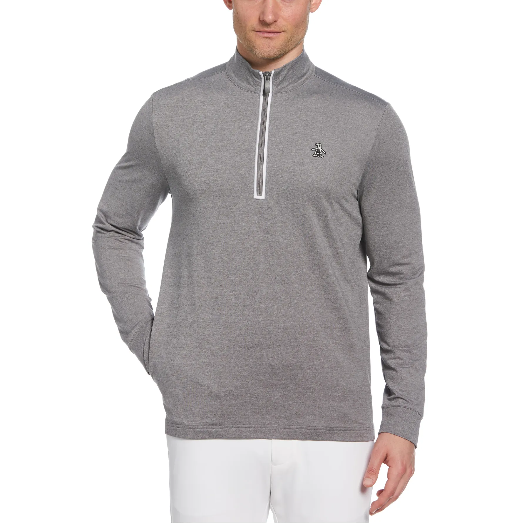 Earl 1/4 Zip Golf Sweatshirt In Quiet Gray Heather