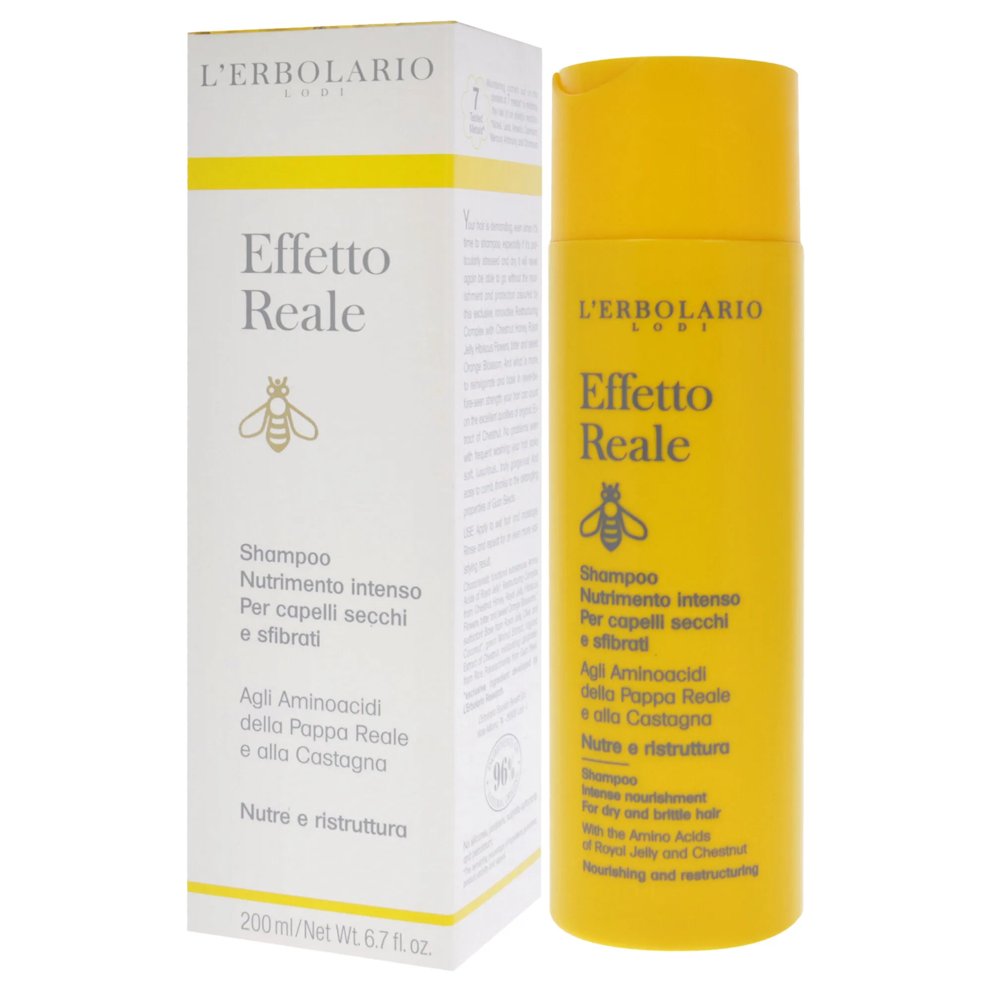 Effetto Reale Intense Nourishment Shampoo by LErbolario for Unisex - 6.7 oz Shampoo