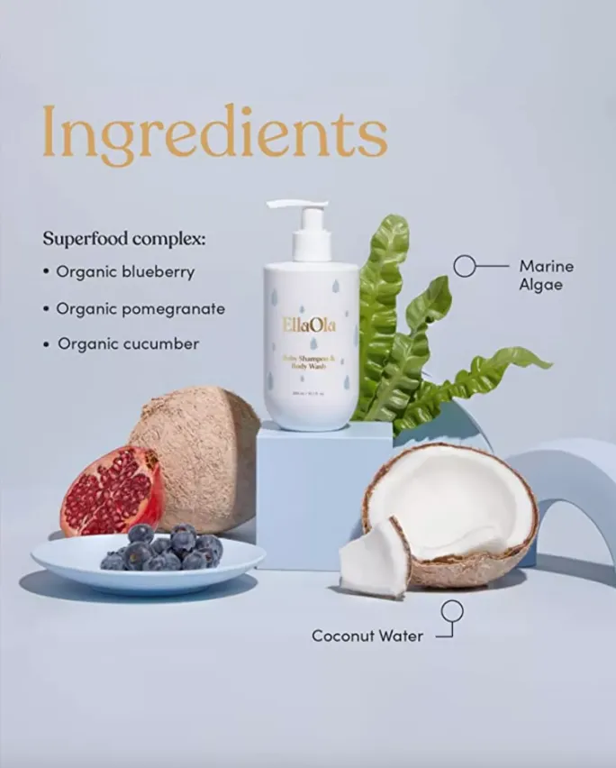 EllaOla Superfood Baby Shampoo & Body Wash