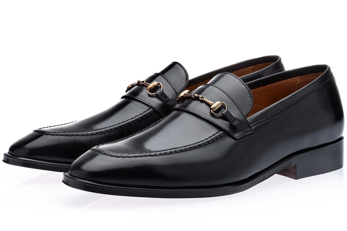 ELMORO VINTAGE BLACK LOAFERS