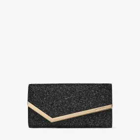 Emmie Black Glitter Fabric Clutch Bag