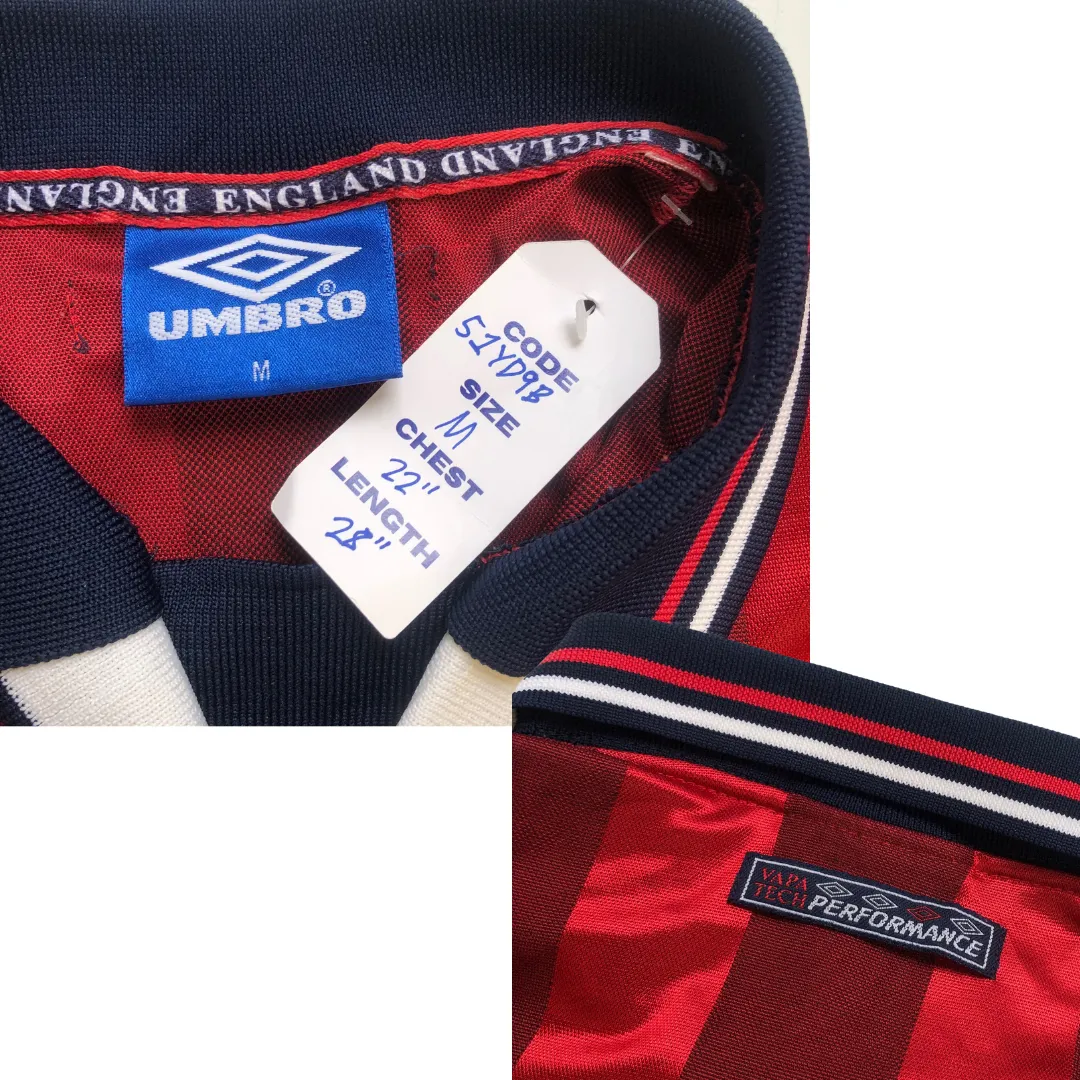 England 1997/1999 Original Umbro Away Football Shirt Medium