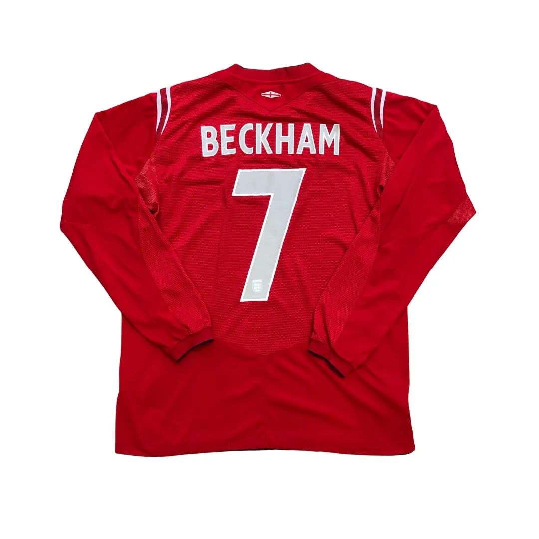 England 2004/2006 Beckham Original Umbro Away Football Shirt Medium