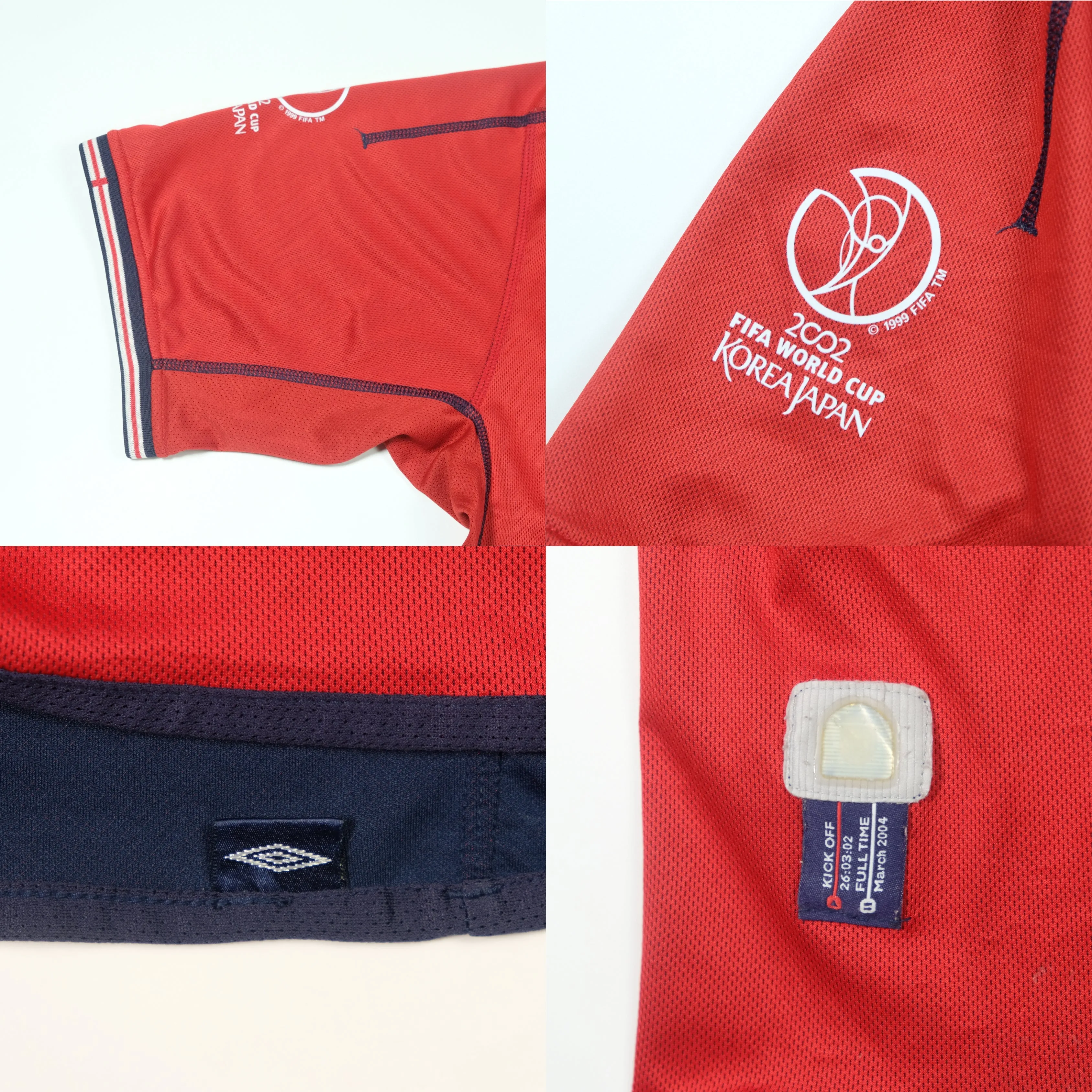 England Beckham Original 2002/2004 Home Football Shirt XL