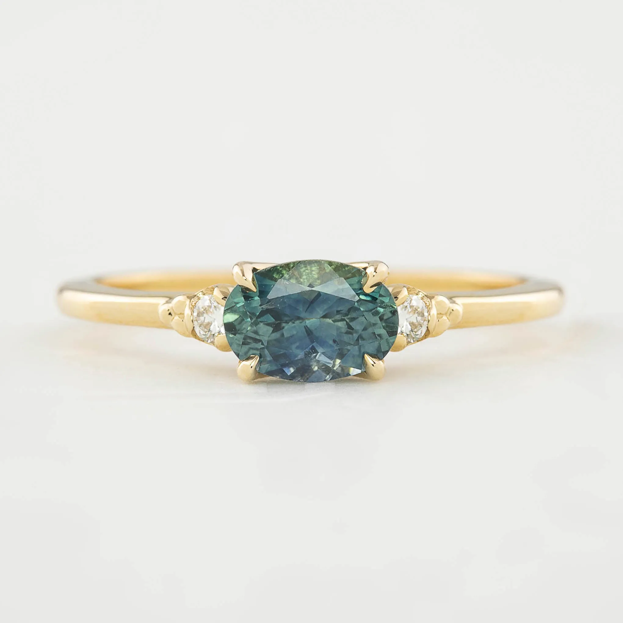 Estel Ring - 0.85ct Blue Green Montana Sapphire (One of a kind)