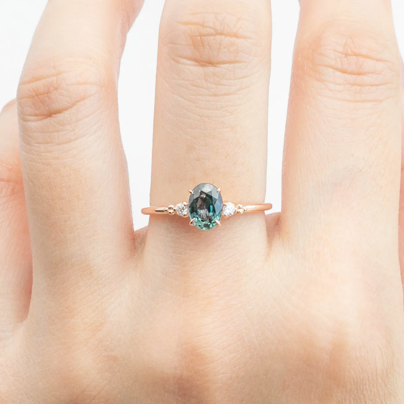 Estel Ring - 1.05ct Green Sapphire, 14k Rose Gold (One of a kind)