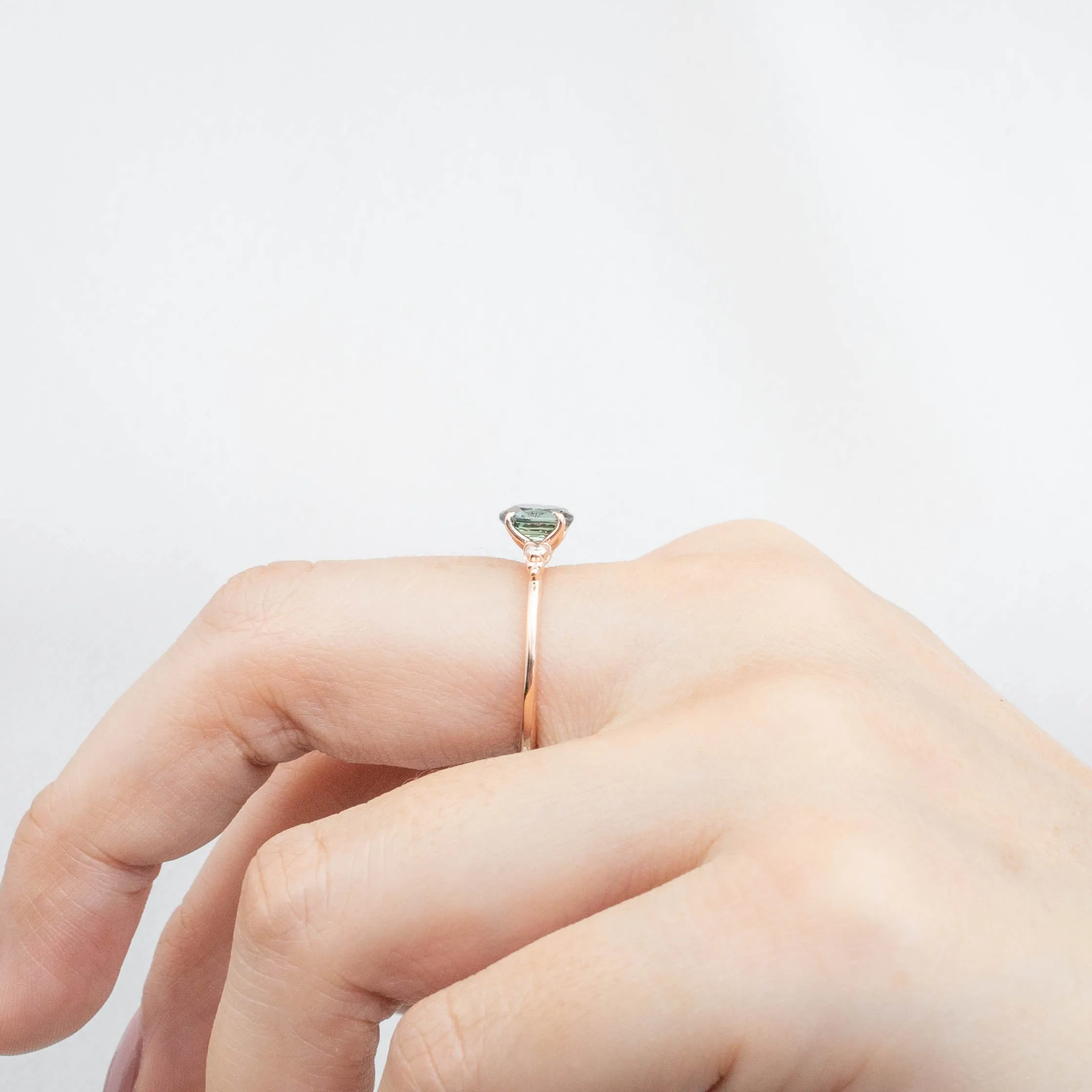 Estel Ring - 1.05ct Green Sapphire, 14k Rose Gold (One of a kind)