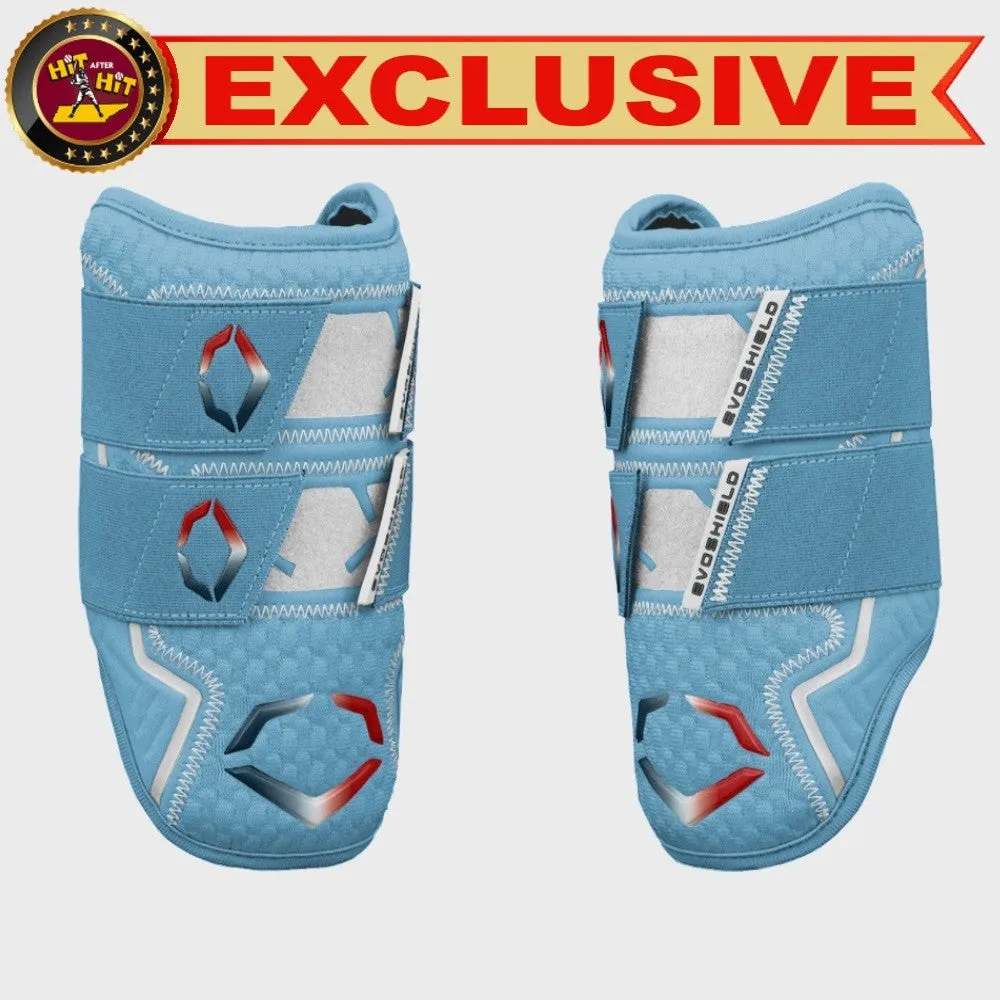 EVOSHIELD EXCLUSIVE PRO-SRZ™ 2.0 BATTER'S DOUBLE STRAP ELBOW GUARD: COLUMBIA BLUE