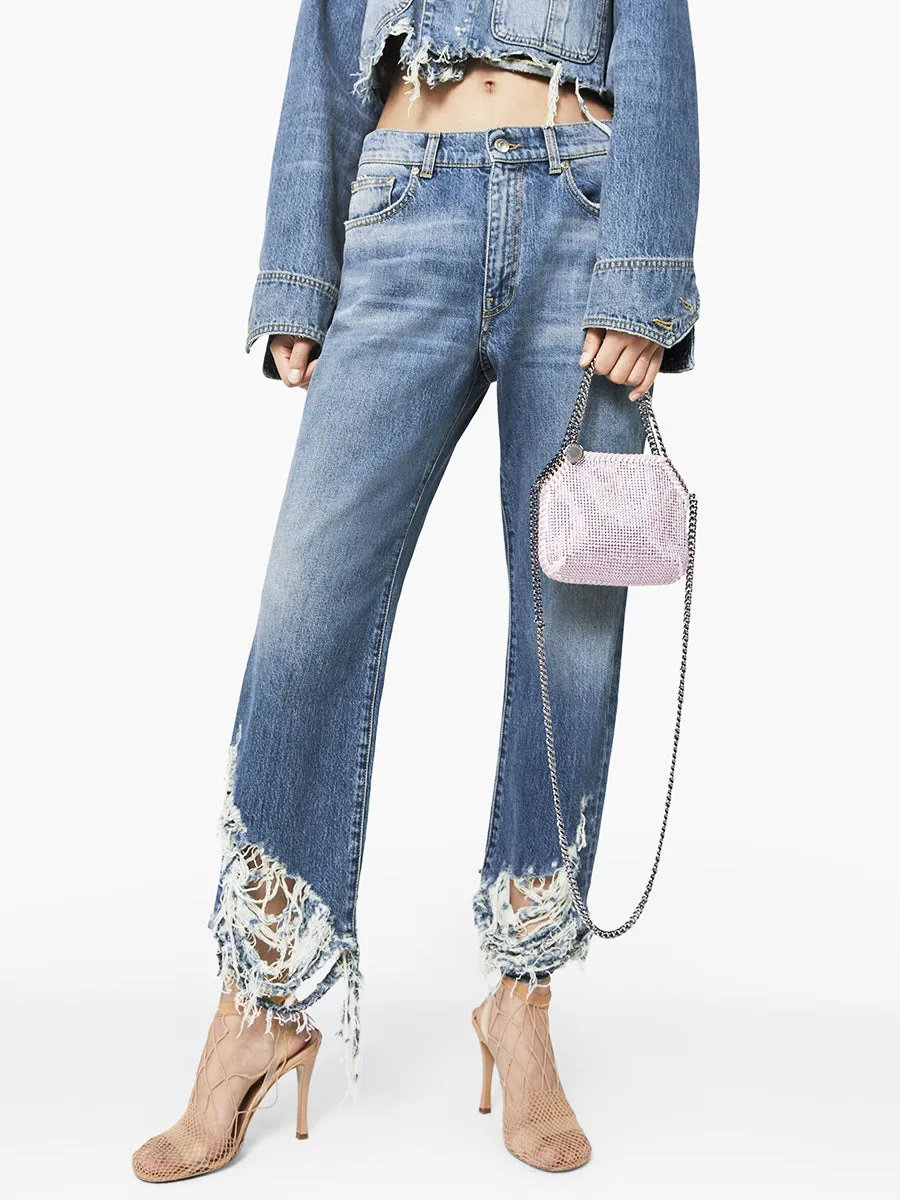 Falabella Crystal Mini Shoulder Bag in Rose