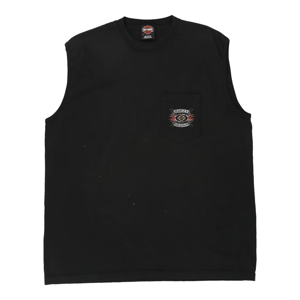 Farmington Hills, Michigan Harley Davidson Graphic Vest - 2XL Black Cotton