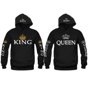 Fast Shipping King Queen Crown Couple Hoodie