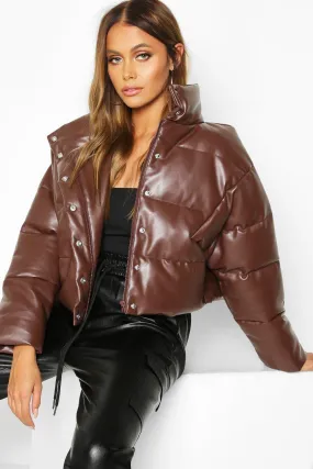 Faux Leather Puffer