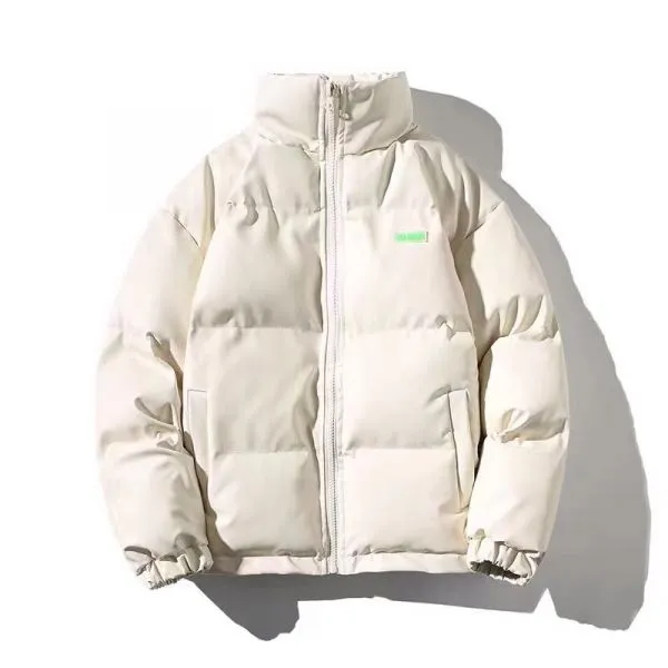 Faux leather padded puffer jacket for men