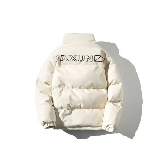Faux leather padded puffer jacket for men
