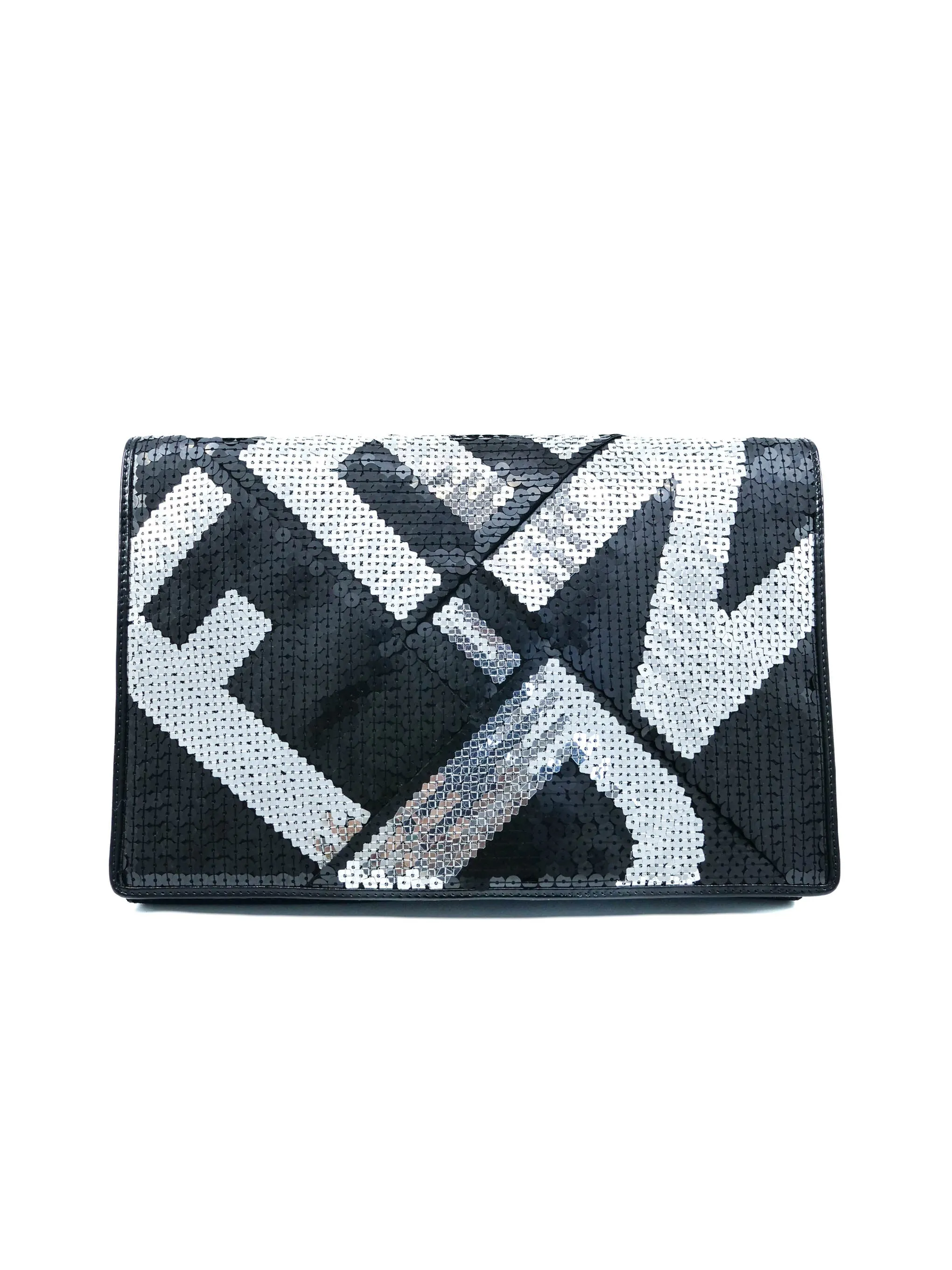 Fendi Sequin Logo Crossword Clutch
