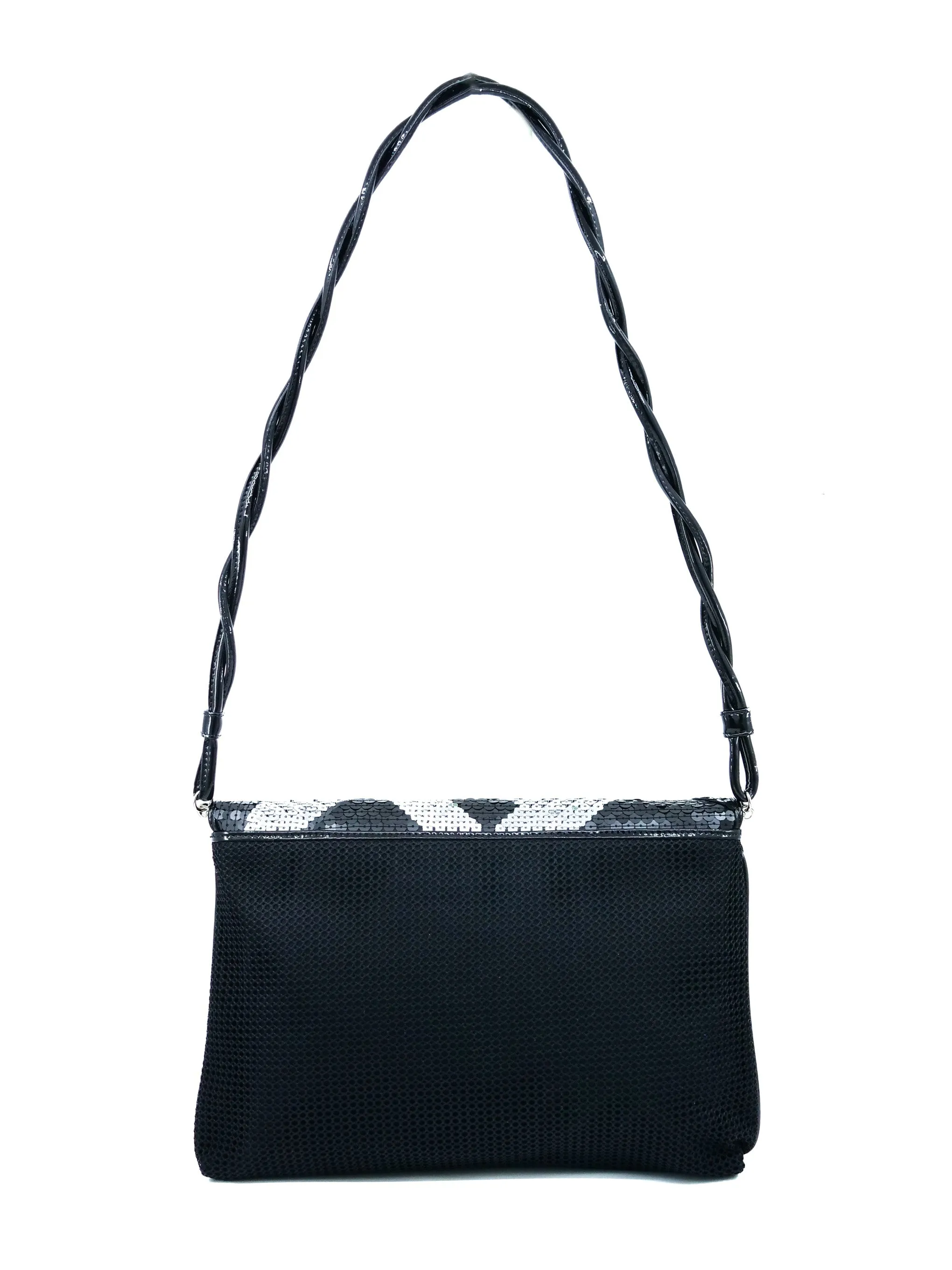 Fendi Sequin Logo Crossword Clutch