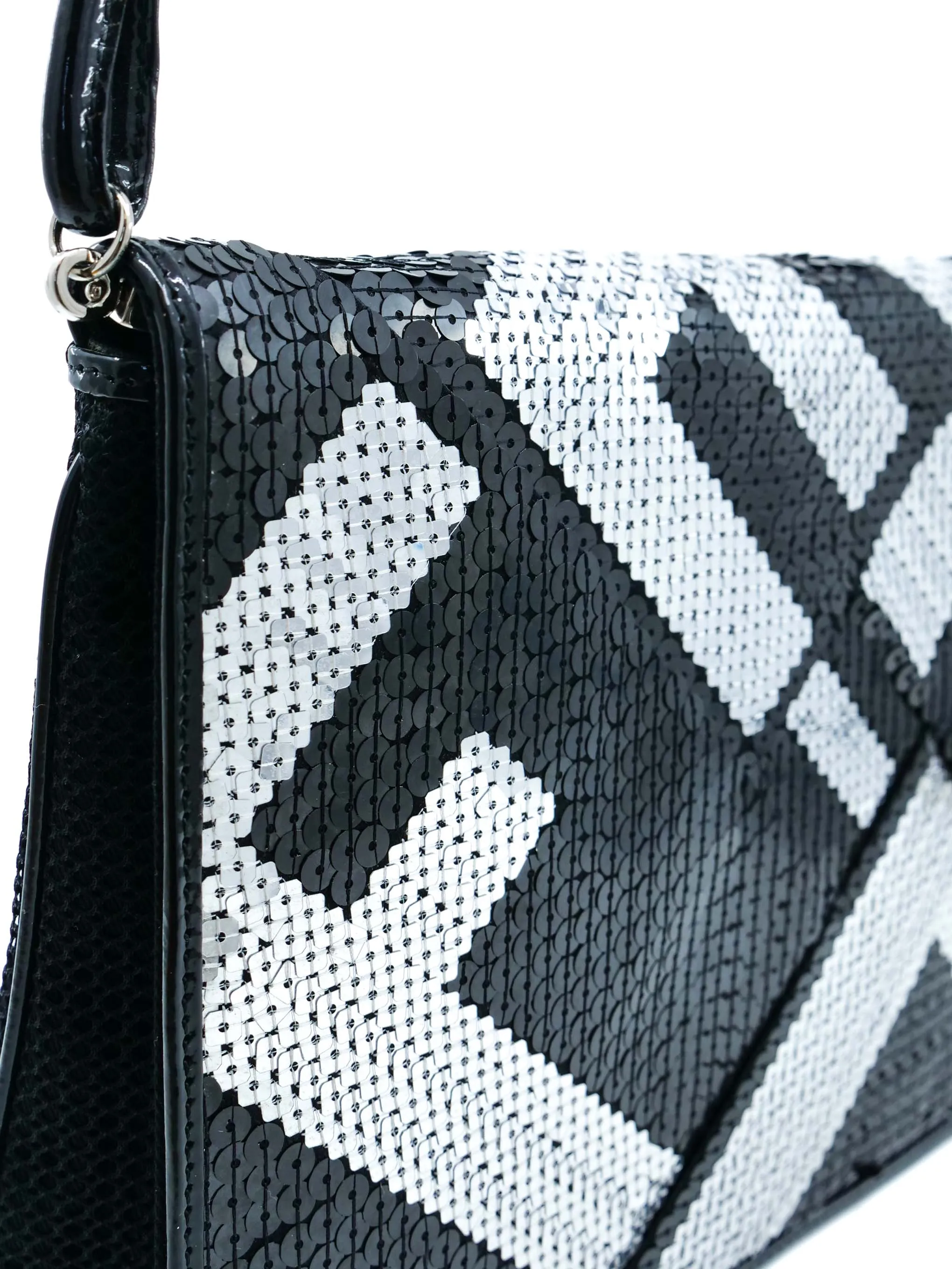 Fendi Sequin Logo Crossword Clutch