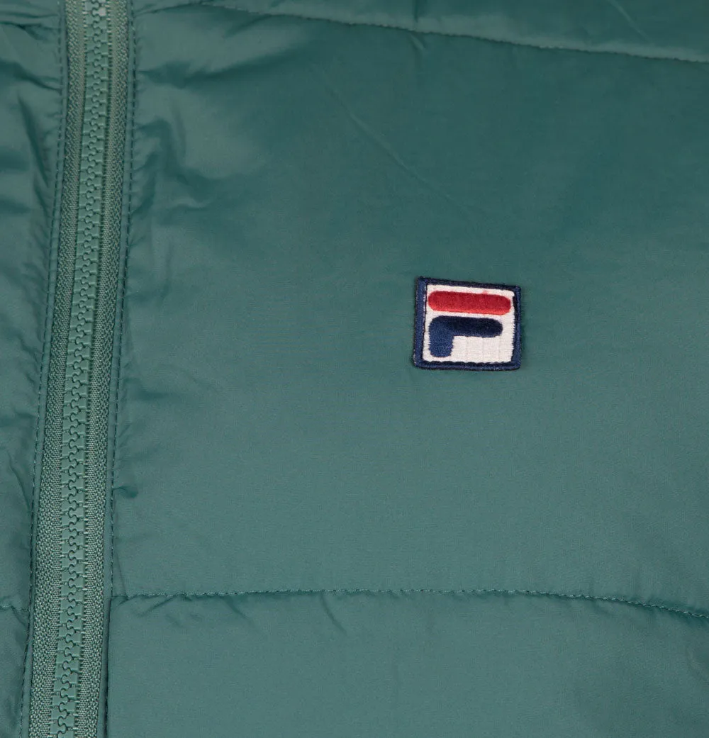 Fila Vintage Mackay Padded Puffer Gilet Dark Forest/Gardenia