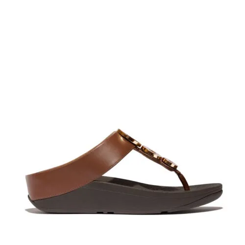  Fino Resin Toe Post Sandal in Rich Brown  