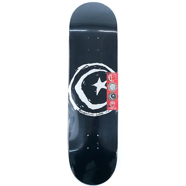 Foundation Skateboards Star & Moon Skateboard Deck Black 8.375