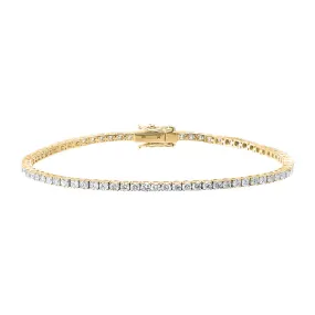 Four Prong Tennis Bracelet | 3 Carat Diamonds | 14K Gold Plated