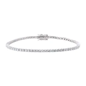 Four Prong Tennis Bracelet | 3 Carat Diamonds | 14K White Gold