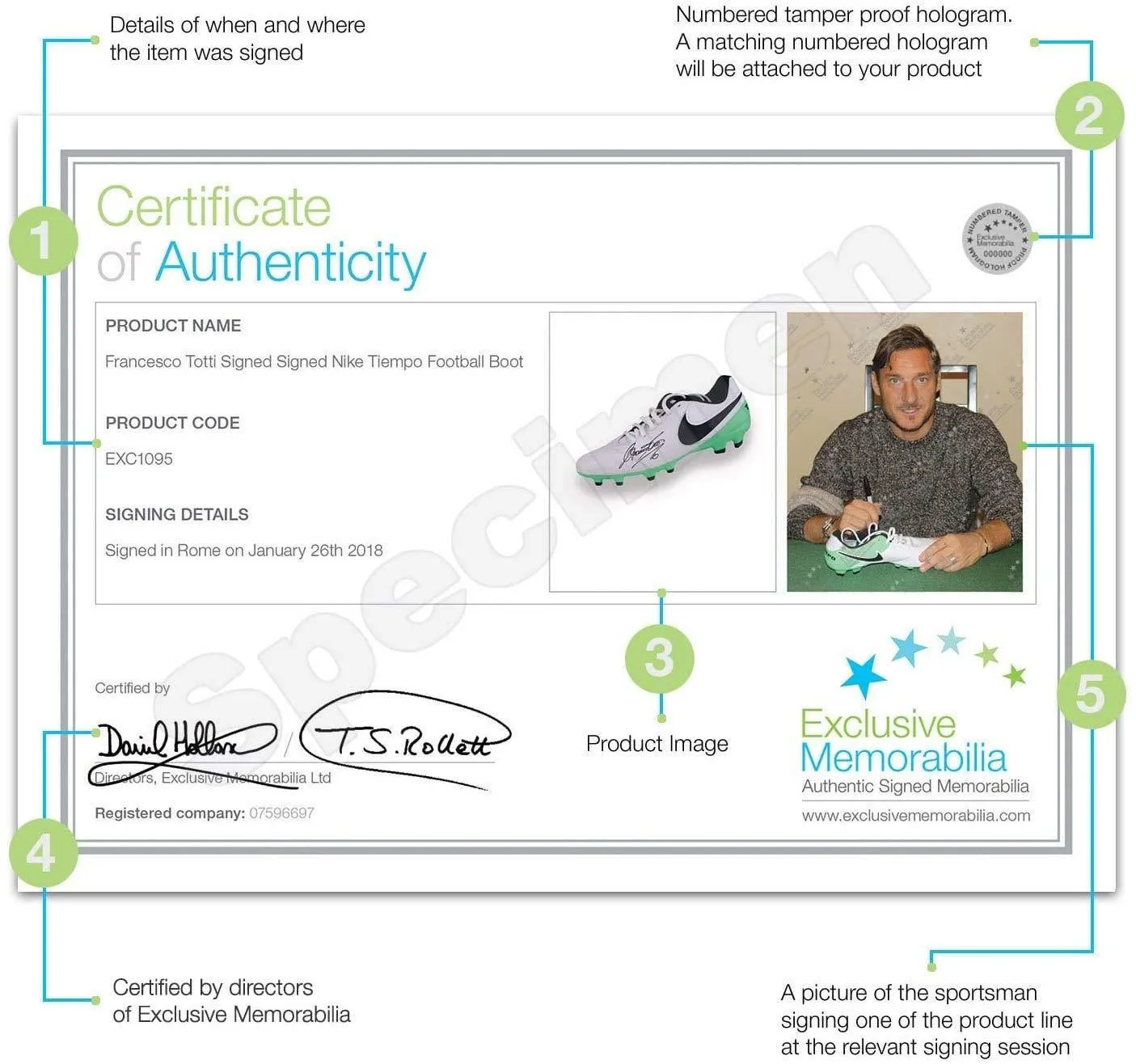 Francesco Totti Signed Tiempo Soccer Shoe