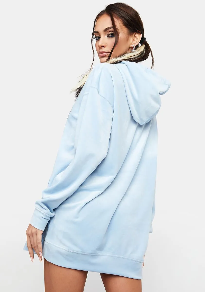 Frosted Big Bling Velour Hoodie Dress-