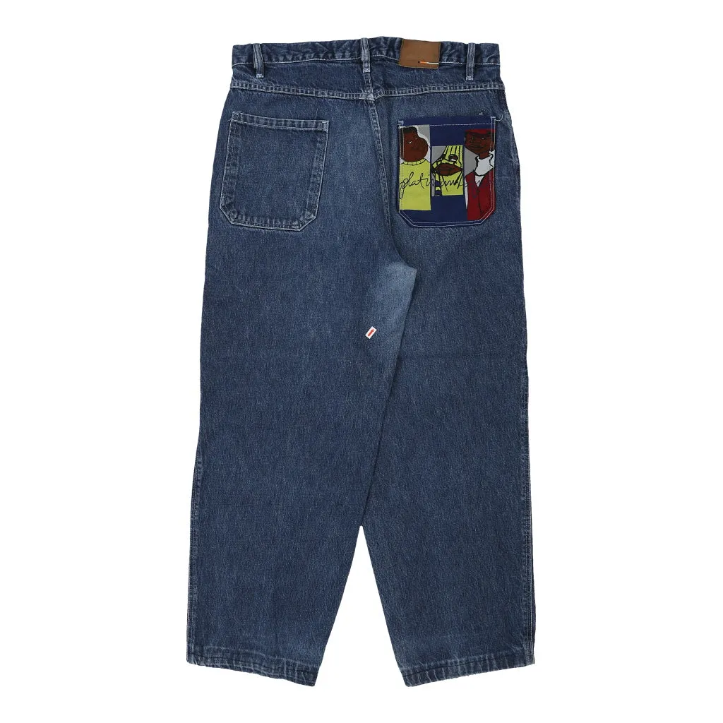 Fubu Graphic Jeans - 36W 31L Dark Wash Cotton