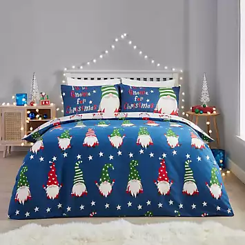 Fusion Gnome For Christmas 100% Brushed Cotton Duvet Cover Set | Kaleidoscope