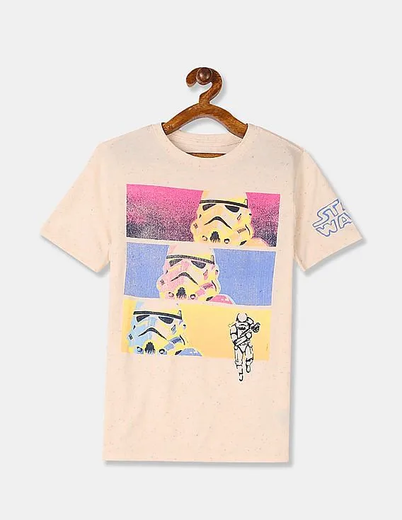 GAP Boys Beige Star Wars Graphic Crew Neck T-Shirt