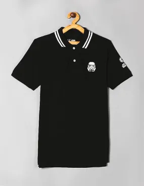 GAP Boys Black Star Wars™ Pique Polo Shirt