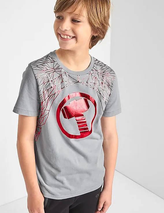GAP Boys Grey Marvel© Superhero Graphic Tee