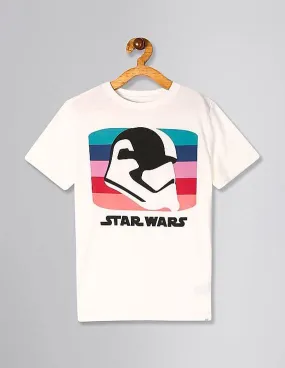 GAP Boys White Star Wars™ Graphic Crew Neck T-Shirt