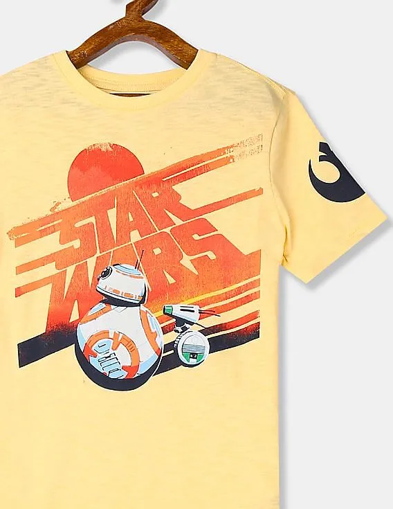 GAP Boys Yellow Crew Neck Star Wars Graphic Jersey T-Shirt