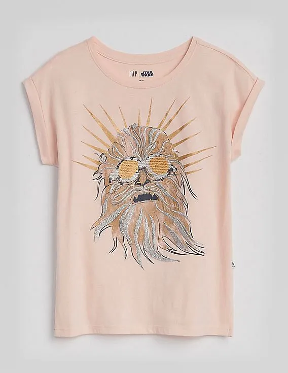 GAP Girls Pink Star Wars™ Flippy Sequin T-Shirt