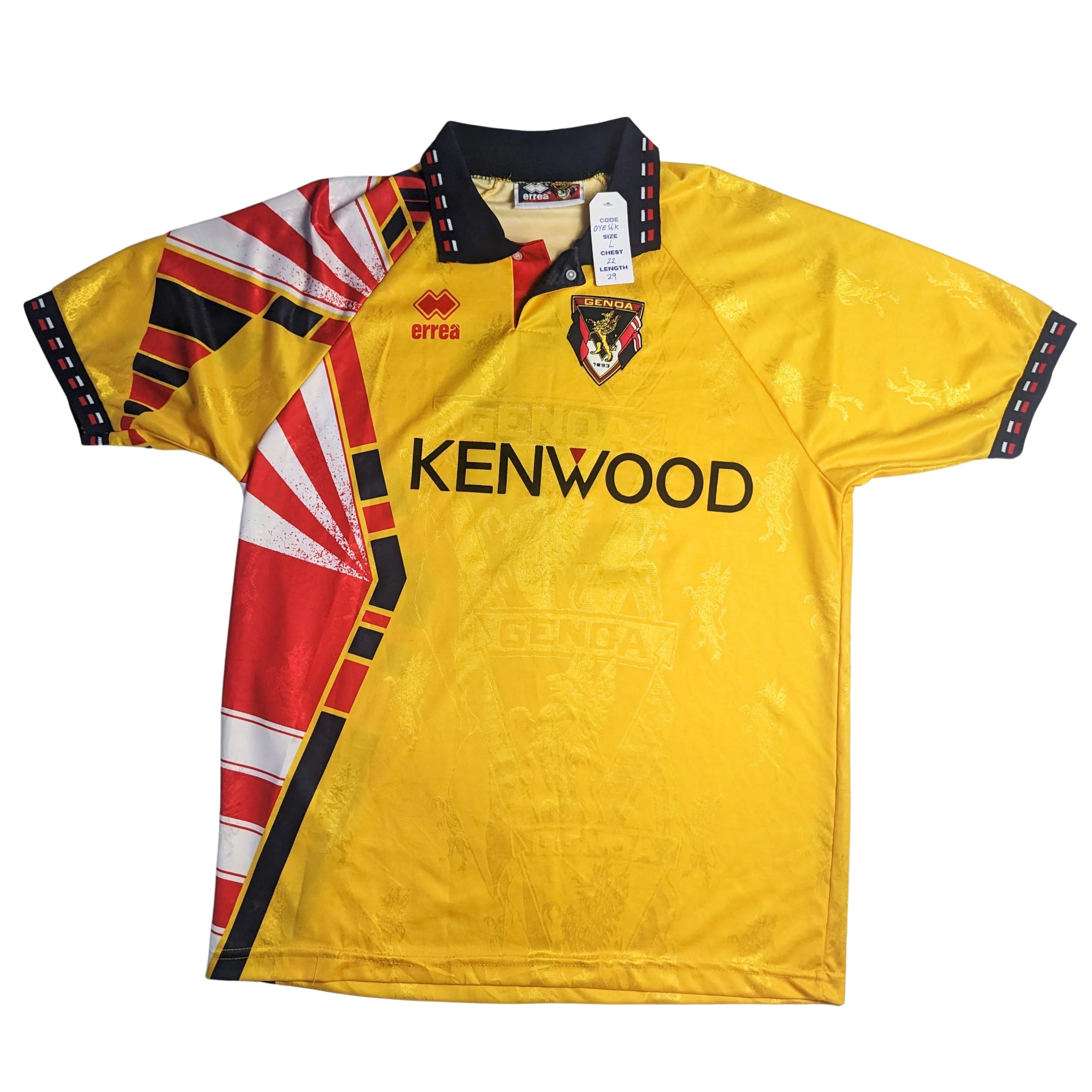 Genoa Errea Italy Original 1994/1995 Away Vintage Football Shirt Large